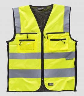 Chaleco multibolsillos Alta visibilidad Negro y Amarillo
