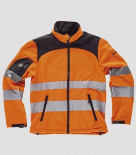 Chaqueta Workshell Alta visibilidad Negro y Naranja