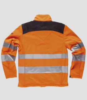 Chaqueta Workshell Alta visibilidad Negro y Naranja