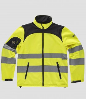 Chaqueta Workshell Alta visibilidad Negro y Amarillo