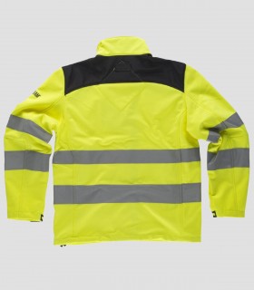 Chaqueta Workshell Alta visibilidad Negro y Amarillo