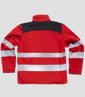 Chaqueta Workshell Alta visibilidad Negro y Rojo