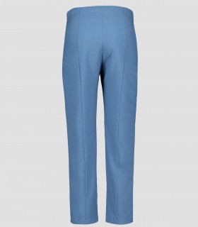 Pantalón mujer abertura en bajo Microfibra elástica Azul grisáceo