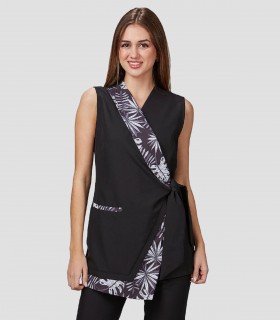 Casaca Microfibra Cuello Smoking Ficus para peluquería y estética