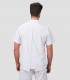 Casaca unisex Beleño Blanca en Microfibra elástica para peluquería y estética
