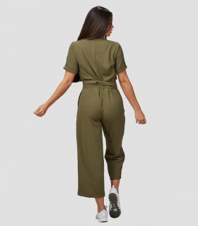 Mono mujer Bambula Verde musgo para peluquería y estética