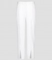 Pantalón mujer Blanco abertura en bajo Microfibra elástica 360