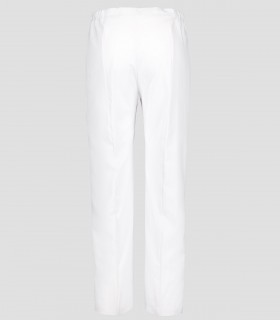 Pantalón mujer abertura en bajo Microfibra elástica Blanco