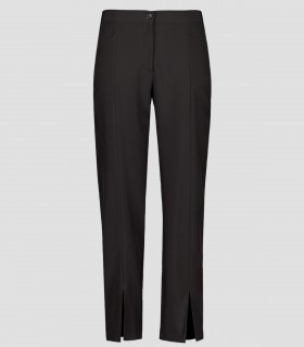 Pantalón mujer abertura en bajo Microfibra elástica Negro