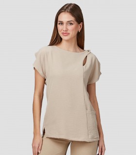 Casaca mujer Pimpinela Bambula Beige para peluquería y estética