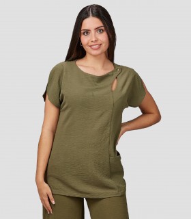 Casaca mujer Pimpinela Bambula Verde musgo para peluquería y estética
