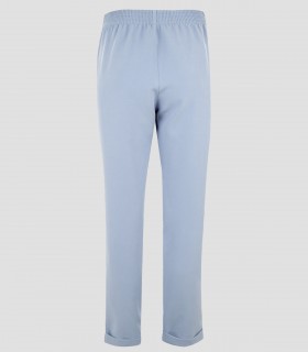 Pantalón mujer bajo vuelto Azul maya para peluquería y estética