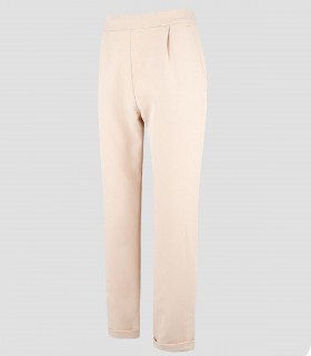 Pantalón mujer bajo vuelto Beige para peluquería y estética