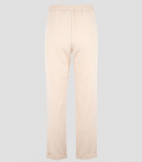 Pantalón mujer bajo vuelto Beige para peluquería y estética