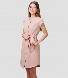 Vestido mujer Botón Forrado Vivaz Nude para peluquería y estética