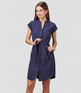 Vestido mujer Botón Forrado Vivaz Marino para peluquería y estética