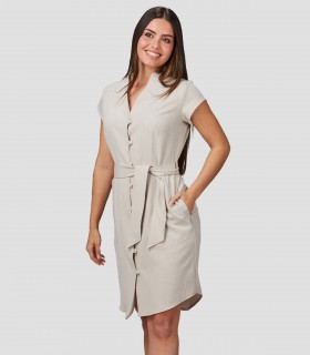 Vestido mujer Botón Forrado Vivaz Beige para peluquería y estética
