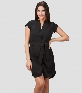Vestido mujer Botón Forrado Vivaz Negro para peluquería y estética