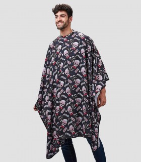 Capa para clientes de peluquería y barbería Skull