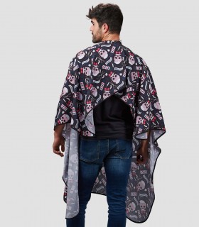 Capa para clientes de peluquería y barbería Skull