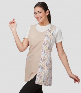 Casulla Taraza Microfibra Arena para peluquería y estética