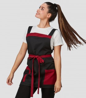 Casulla Bicolor Protea Granate para peluquería y estética