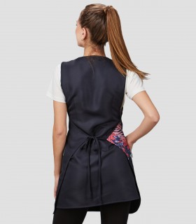 Casulla cremallera Verbena Marino para peluquería y estética