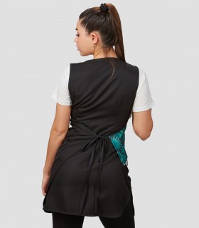 Casulla cremallera Verbena Negro para peluquería y estética