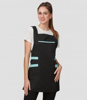 Casulla bicolor Haya aguamarina para peluquería y estética