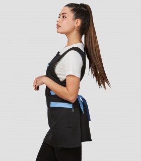 Casulla bicolor Haya Celeste para peluquería y estética