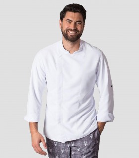 Chaqueta cocina Microfibra Manga larga Blanca