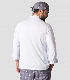 Chaqueta cocina Microfibra Manga larga Blanca
