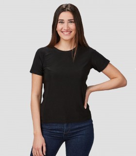 Camiseta mujer Sabina negra para peluquería y estética