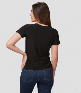 Camiseta mujer Sabina negra para peluquería y estética
