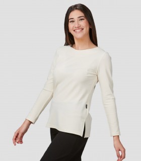 Camiseta mujer Robinia blanca para peluquería y estética
