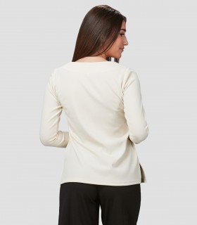 Camiseta mujer Robinia blanca para peluquería y estética