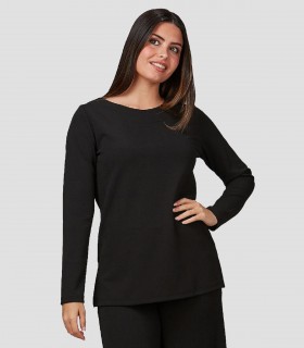 Camiseta mujer Robinia negra para peluquería y estética