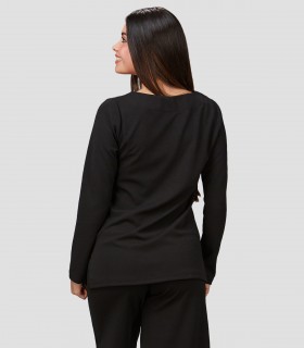 Camiseta mujer Robinia negra para peluquería y estética