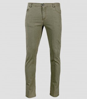 Pantalón unisex vaquero verde alga elástico Casdy