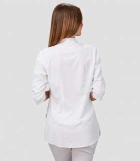 Casaca mujer cuello mao Vinca Blanca para peluquería y estética