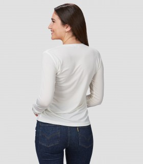 Camiseta mujer Melia blanca para peluquería y estética
