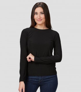 Camiseta mujer Melia negra para peluquería y estética