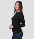 Camiseta mujer Melia negra para peluquería y estética