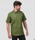 Camisa unisex 4 bolsillos Aciron Verde caqui para barbería, peluquería y estética