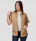 Camisa unisex 4 bolsillos Aciron Camel para barbería, peluquería y estética