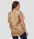 Camisa unisex 4 bolsillos Aciron Camel para barbería, peluquería y estética