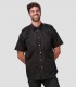 Camisa unisex 4 bolsillos Aciron Negra para barbería, peluquería y estética