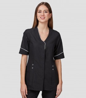 Casaca sanitaria Microfibra Cinta Negra