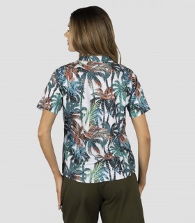 Camisa laboral de mujer Hawaiana Palma para camarera