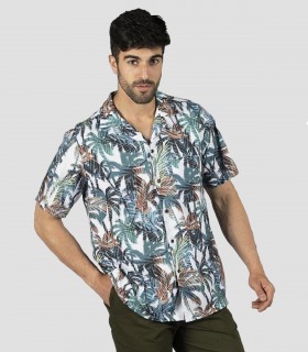 Camisa laboral unisex Hawaiana Palma para camarero